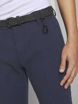 Teksturirane Chino hlače - Plava_8696452