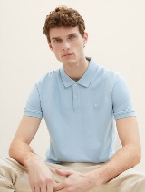 Polo-majica s malim izvezenim logom - Plava_261184